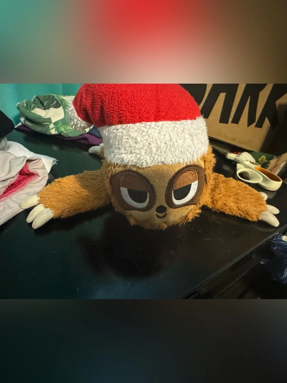 Bark Box XXL Plush Sloth with Santa Hat JUMBO Dog Toy